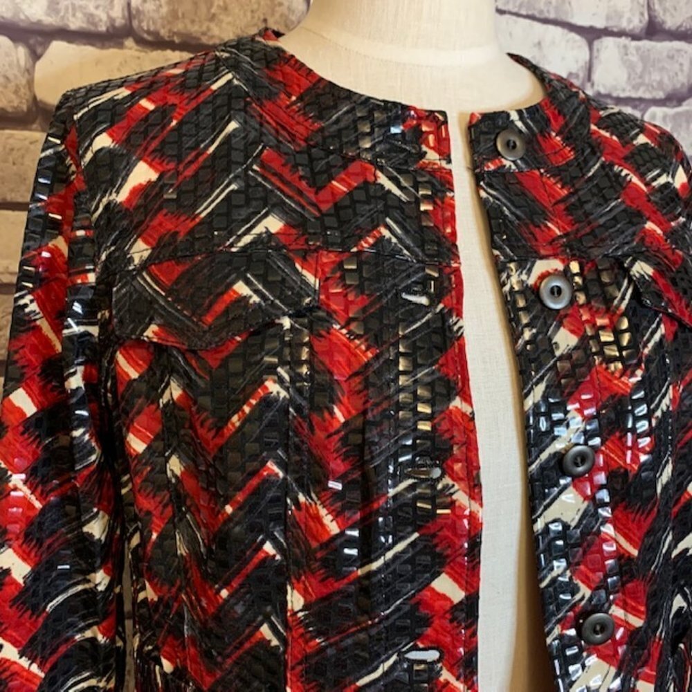 Ruby Rd 3/4 Sleeve Shiny Jacket Size 12P - Picture 2 of 9